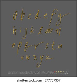 Alphabet & number / handwriting - vector