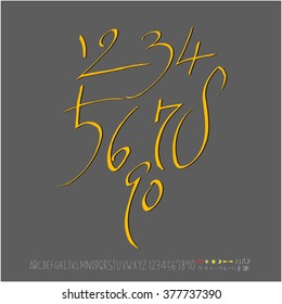 Alphabet & number / handwriting - vector