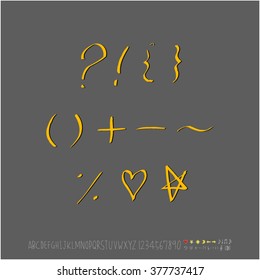 Alphabet & number / handwriting - vector