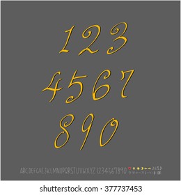 Alphabet & number / handwriting - vector
