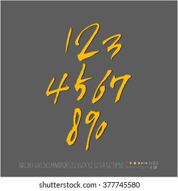 Alphabet & number / handwriting - vector