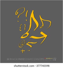 Alphabet & number / handwriting - vector
