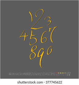 Alphabet & number / handwriting - vector