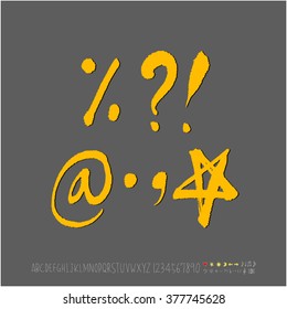 Alphabet & number / handwriting - vector