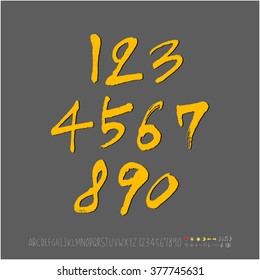 Alphabet & number / handwriting - vector