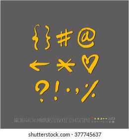 Alphabet & number / handwriting - vector