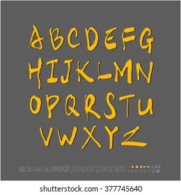 Alphabet & number / handwriting - vector