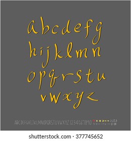 Alphabet & number / handwriting - vector