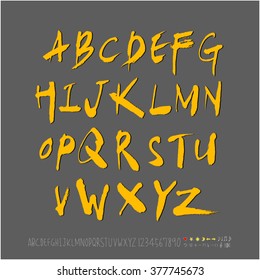 Alphabet & number / handwriting - vector