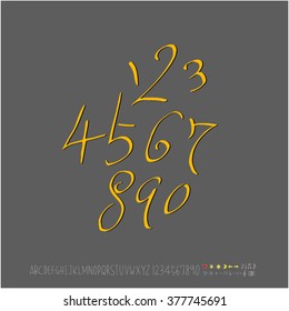 Alphabet & number / handwriting - vector