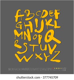 Alphabet & number / handwriting - vector