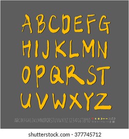 Alphabet & number / handwriting - vector