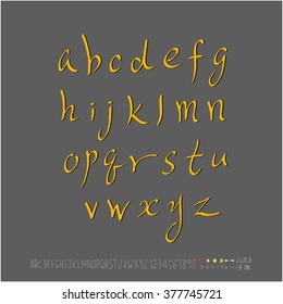 Alphabet & number / handwriting - vector