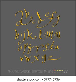 Alphabet & number / handwriting - vector