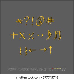 Alphabet & number / handwriting - vector