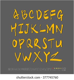 Alphabet & number / handwriting - vector
