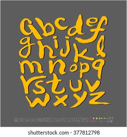 Alphabet & number / handwriting - vector