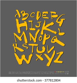 Alphabet & number / handwriting - vector