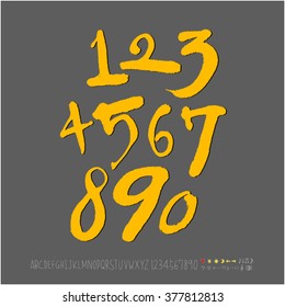 Alphabet & number / handwriting - vector