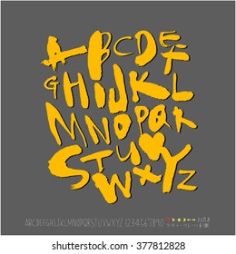 Alphabet & number / handwriting - vector