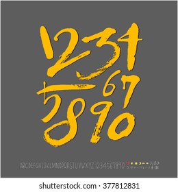 Alphabet & number / handwriting - vector