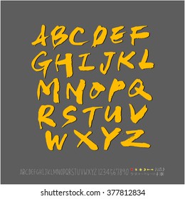 Alphabet & number / handwriting - vector