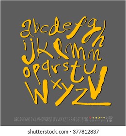 Alphabet & number / handwriting - vector