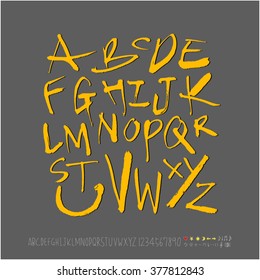 Alphabet & number / handwriting - vector
