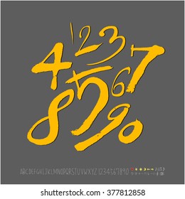 Alphabet & number / handwriting - vector