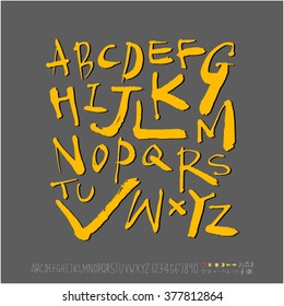 Alphabet & number / handwriting - vector