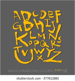 Alphabet & number / handwriting - vector