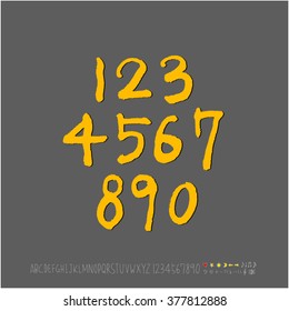 Alphabet & number / handwriting - vector
