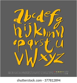 Alphabet & number / handwriting - vector
