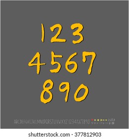 Alphabet & number / handwriting - vector