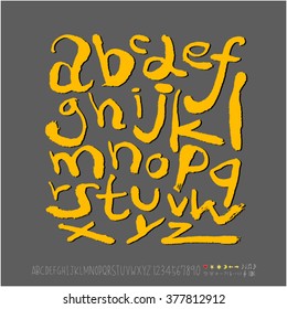Alphabet & number / handwriting - vector