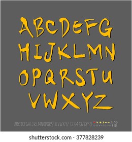 Alphabet & number / handwriting - vector