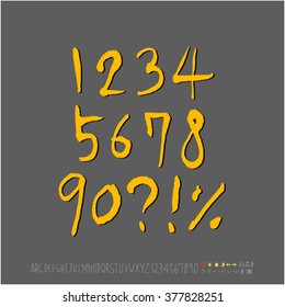 Alphabet & number / handwriting - vector