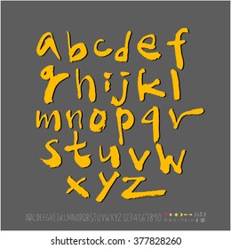 Alphabet & number / handwriting - vector