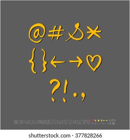 Alphabet & number / handwriting - vector