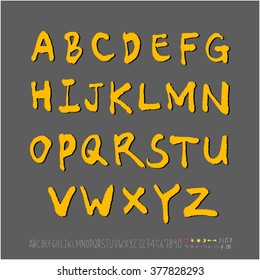 Alphabet & number / handwriting - vector