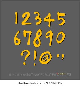 Alphabet & number / handwriting - vector