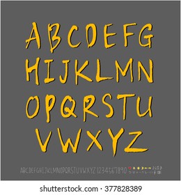 Alphabet & number / handwriting - vector