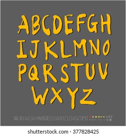 Alphabet & number / handwriting - vector
