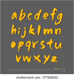 Alphabet & number / handwriting - vector
