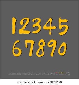 Alphabet & number / handwriting - vector