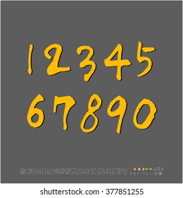 Alphabet & number / handwriting - vector