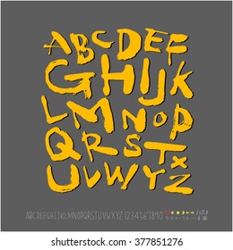 Alphabet & number / handwriting - vector