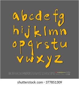 Alphabet & number / handwriting - vector