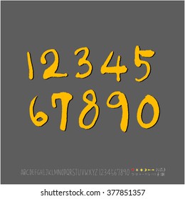 Alphabet & number / handwriting - vector
