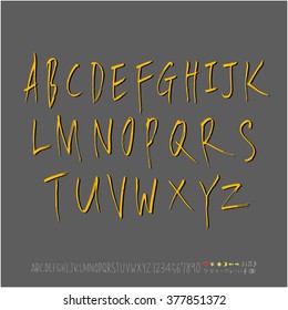 Alphabet & number / handwriting - vector